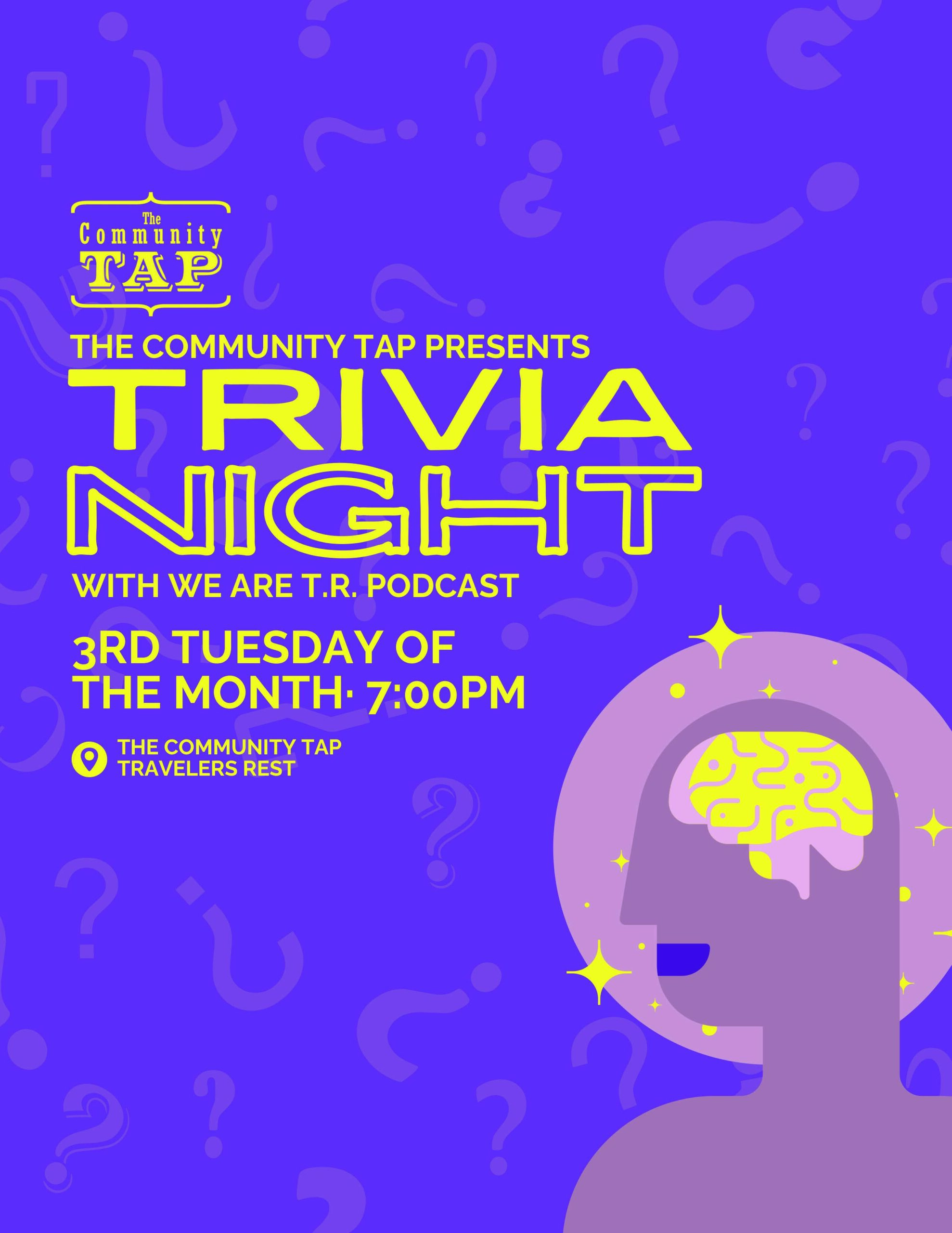 Trivia at The Community Tap TR with We Are TR Podcast!